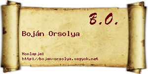 Boján Orsolya névjegykártya
