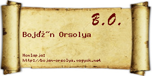 Boján Orsolya névjegykártya